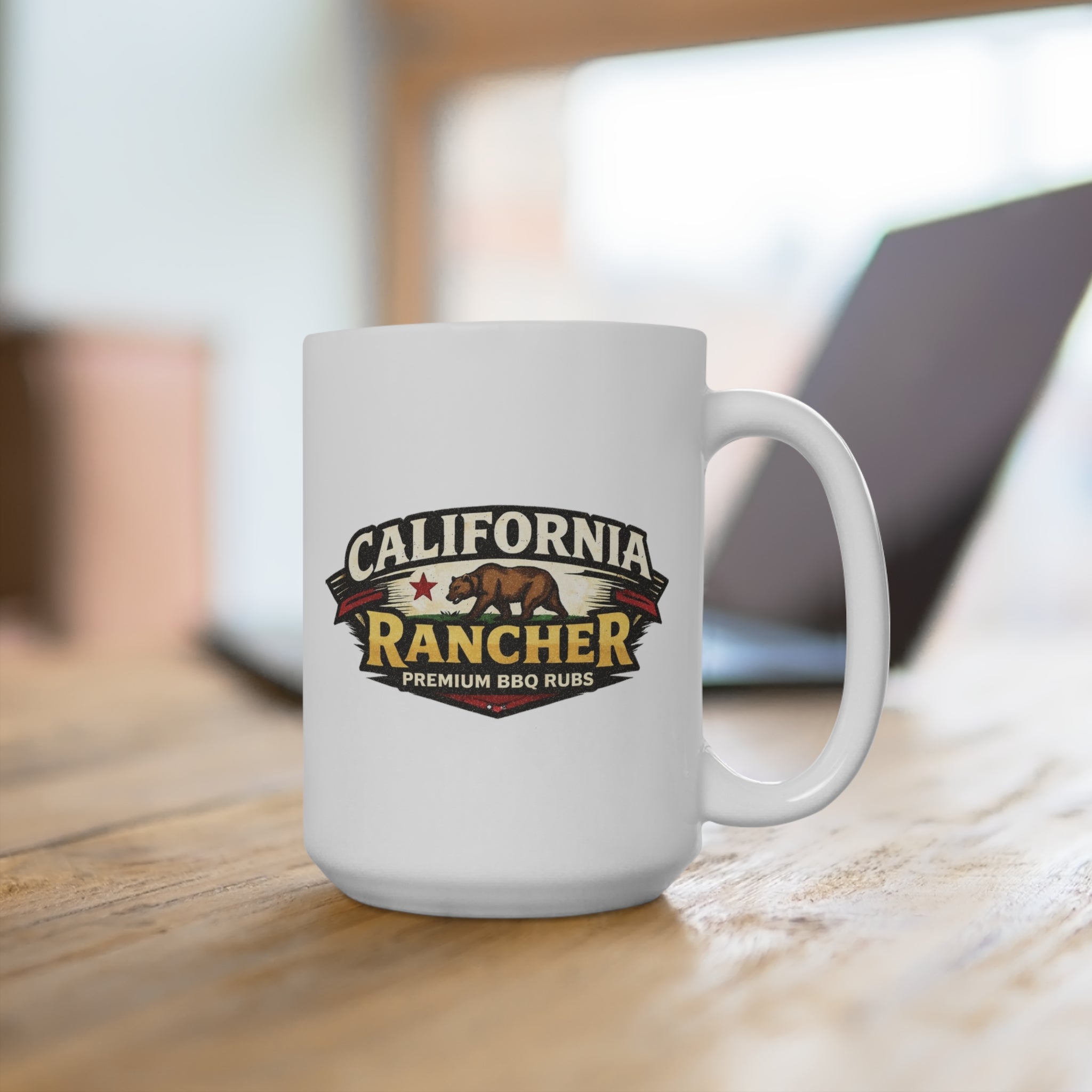 California Rancher 15oz Mug – Premium BBQ Rubs Logo Coffee Cup